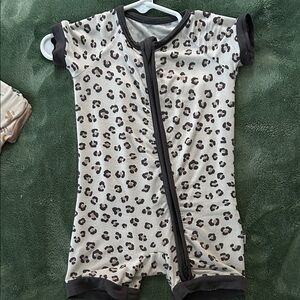 Little Sleepies Black and Cream Leopard Kids Bodysuit